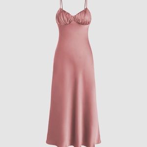 Ruched Ruffle Hem Midi/Maxi Dress